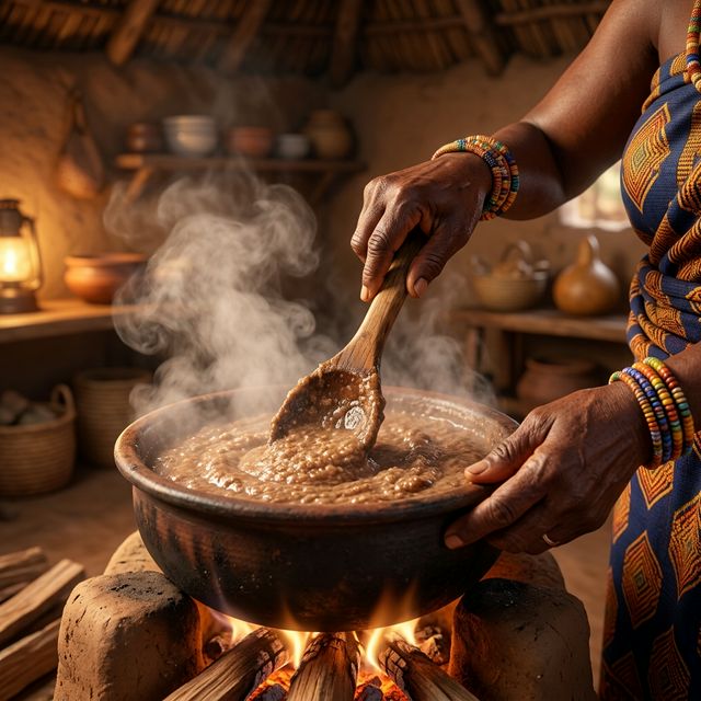 Stirring porridge